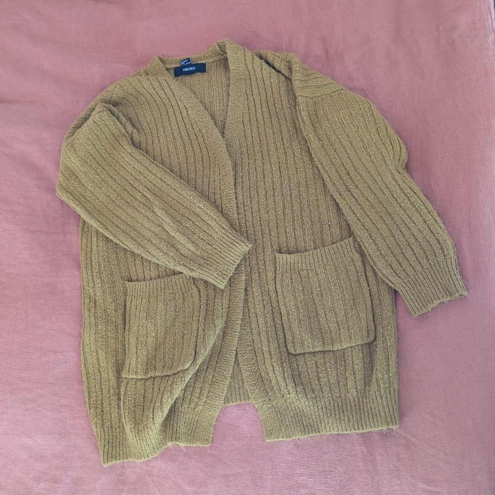 Beautiful Chartreuse Color Cardigan Sweater